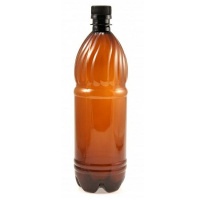 Бутылка ПЭТ 1л коричневая с крышкой